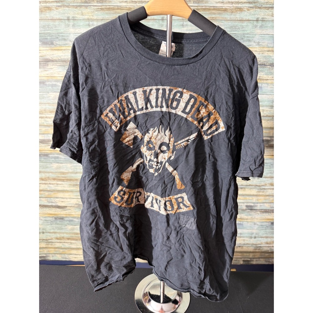 The Walking Dead T-Shirt XL Black Excellent Survivor Skull Graphic Tee